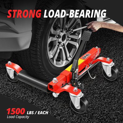 9 in. 1500lbs Hydraulic Car Wheel Dolly Jack<br>Roller Adjustable Range 10.8-23 in.