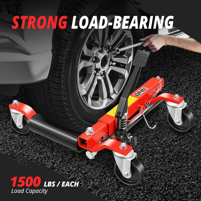 9 in. 1500lbs Hydraulic Car Wheel Dolly Jack<br>Roller Adjustable Range 10.8-23 in.