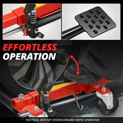 9 in. 1500lbs Hydraulic Car Wheel Dolly Jack<br>Roller Adjustable Range 10.8-23 in.