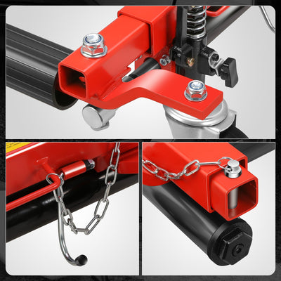 9 in. 1500lbs Hydraulic Car Wheel Dolly Jack<br>Roller Adjustable Range 10.8-23 in.