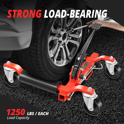 9 in. 1250lbs Hydraulic Car Wheel Dolly Jack<br>Roller Adjustable Range 10.2-22 in.