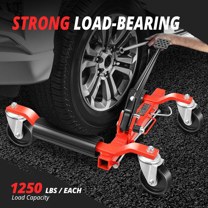 9 in. 1250lbs Hydraulic Car Wheel Dolly Jack<br>Roller Adjustable Range 10.2-22 in.