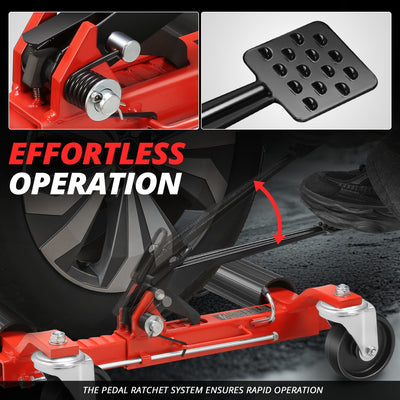 9 in. 1250lbs Hydraulic Car Wheel Dolly Jack<br>Roller Adjustable Range 10.2-22 in.