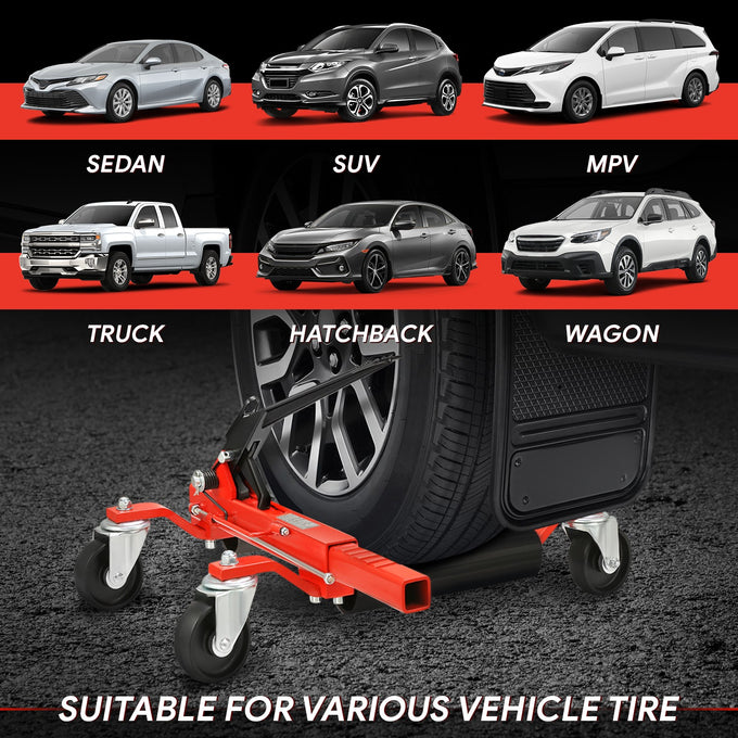 9 in. 1250lbs Hydraulic Car Wheel Dolly Jack<br>Roller Adjustable Range 10.2-22 in.