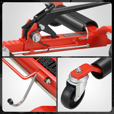 9 in. 1250lbs Hydraulic Car Wheel Dolly Jack<br>Roller Adjustable Range 10.2-22 in.