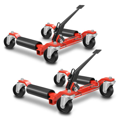 9 in. 1250lbs Hydraulic Car Wheel Dolly Jack<br>Roller Adjustable Range 10.2-22 in.