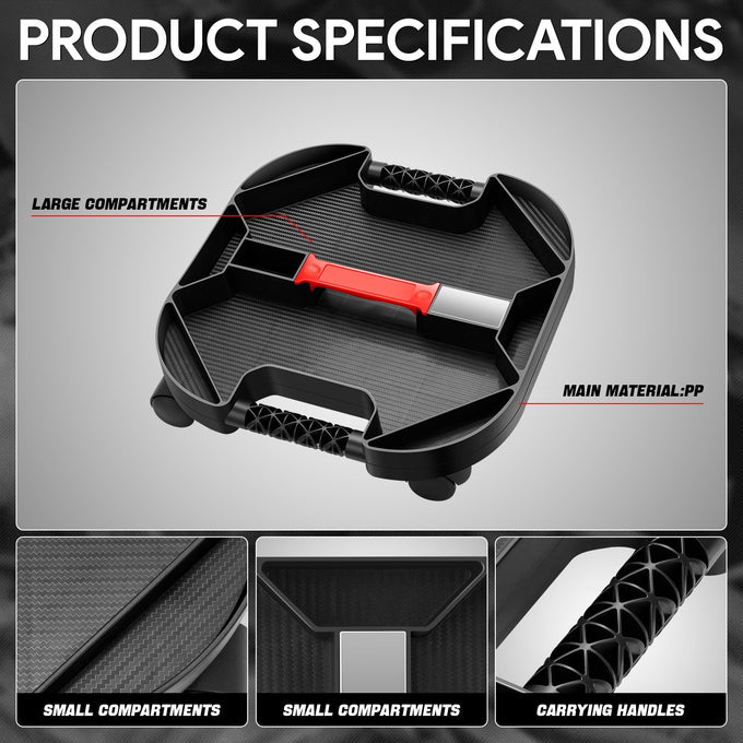 30LBS Portable Moving Tool Tray <br> Overall Size(in.): 15.5 x 15.5