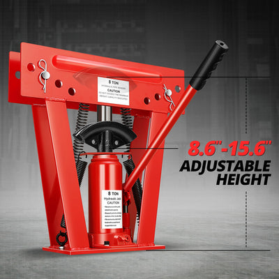 8 Ton Manual Pipe Bender w/ 3 Dies<br>Adjustable Height 8.6-15.6 in.