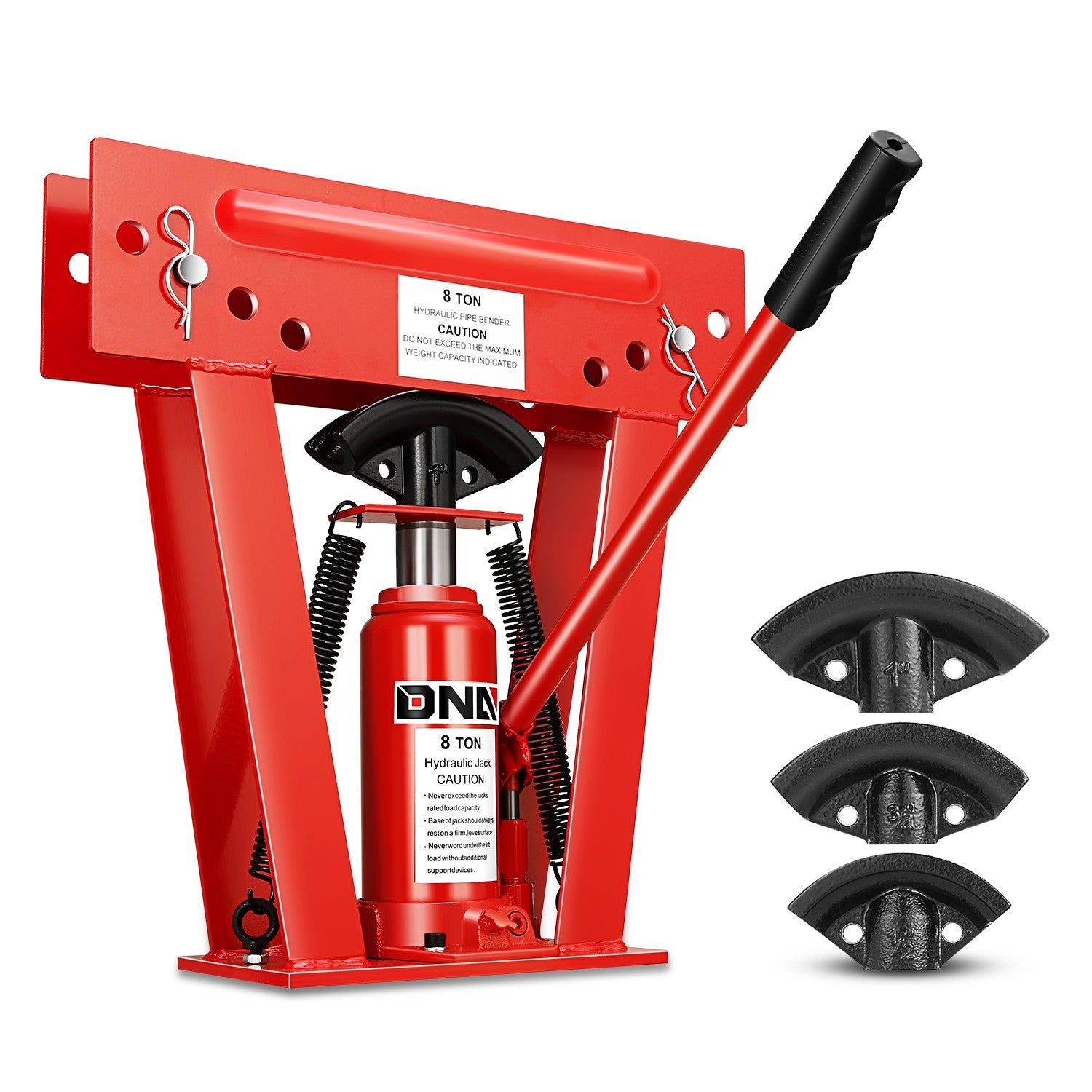 8 Ton Manual Pipe Bender w/ 3 Dies<br>Adjustable Height 8.6-15.6 in.