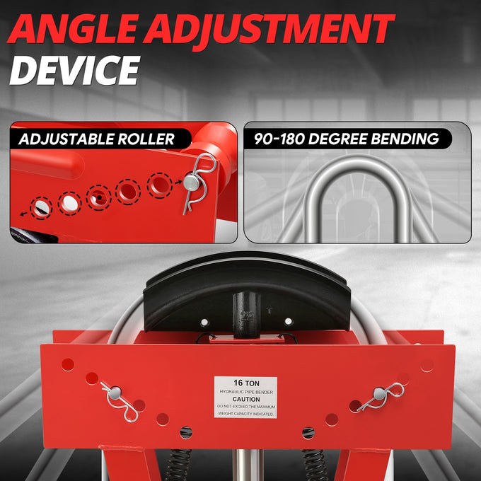 16 Ton Manual Pipe Bender w/ 8 Dies<br>Adjustable Height 13.2-23.8 in.