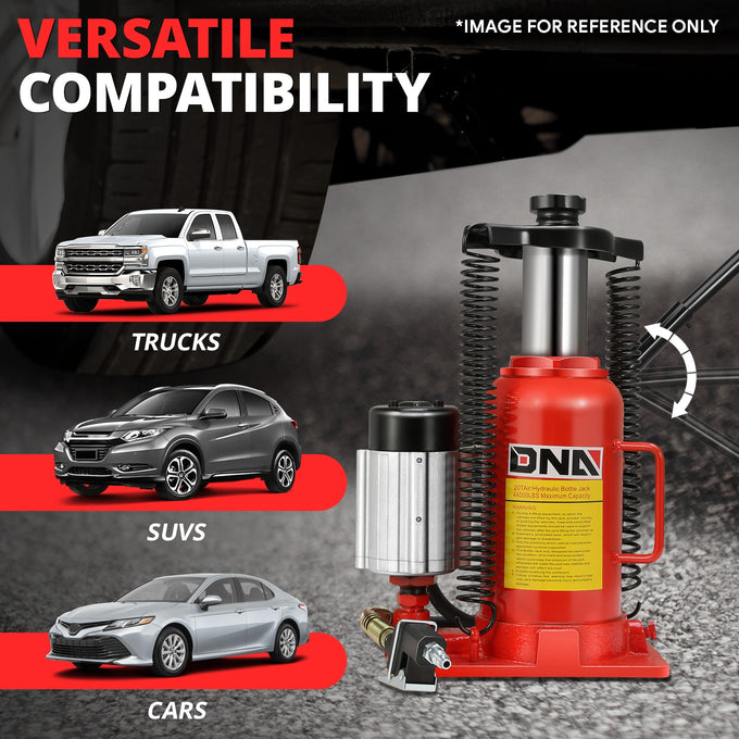 Detachable Heavy Duty 20 TON Air Hydraulic Bottle<br>Lifting Range 10.4 to 19.8 in.