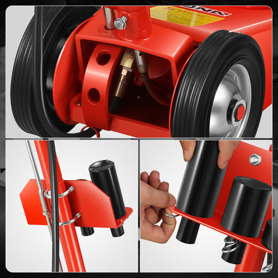 22 Ton Air Axle Bottle Jacks w/ Extension Saddle<br>Lifting Range 8-7/8 in. to 17-1/8 in.