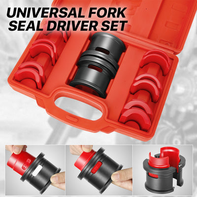 14Pcs Motorcycle Bike Fork Seal Installer Driver Set<br>w/6 Adapter 35-36, 40-41, 42-43, 45-46, 47-48, 49-50mm