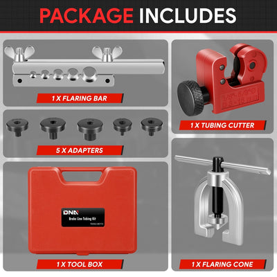 25Ft Brake Line Tubing Kit with Fittings & Tools <br> 1/8-5/8in. Mini tube cutter for copper