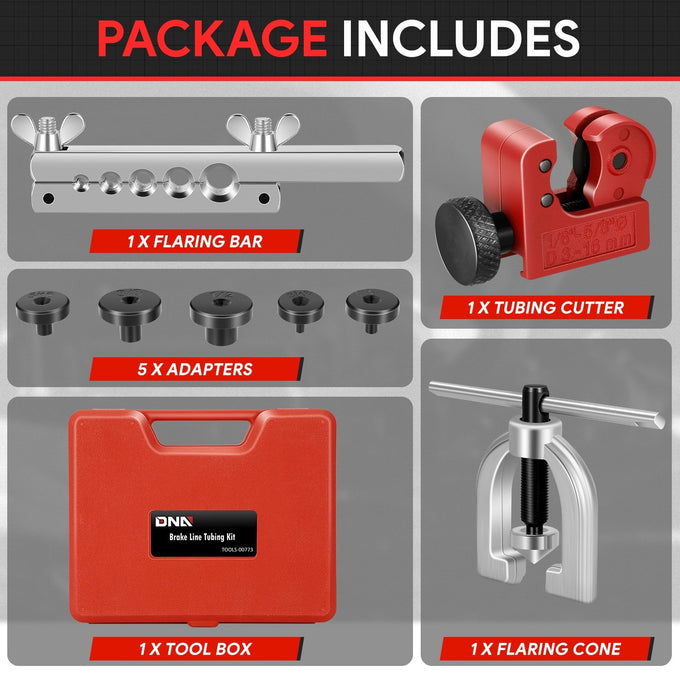 25Ft Brake Line Tubing Kit with Fittings & Tools <br> 1/8-5/8in. Mini tube cutter for copper