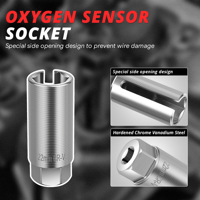 6-Point Oxygen Sensor Socket Removal Tool<br>w/ 5 Interchangeable Socket Heads