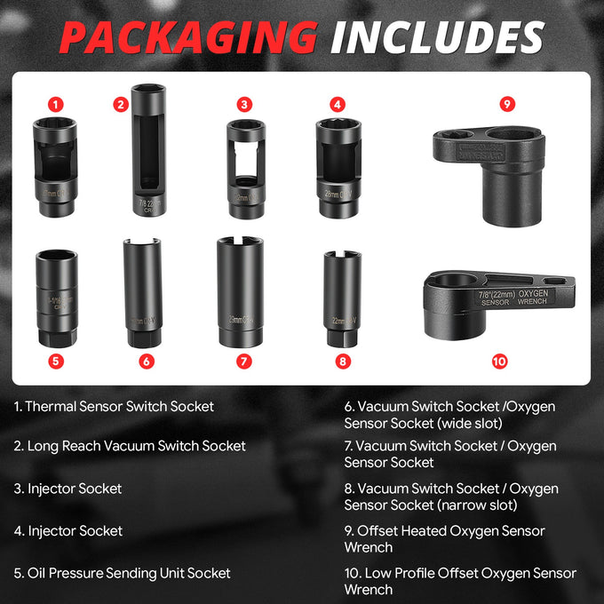 Oxygen Sensor Socket Removal Tool<br>Most Vehicles with 1/2 in. and 3/8 in. Drive Tools
