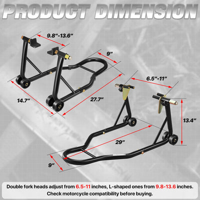 880lbs Heavy Duty Motorcycle Front&Rear Stand Lift<br>Spoolift Paddock Swingarm Arm