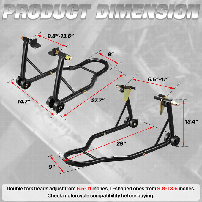880lbs Heavy Duty Motorcycle Front&Rear Stand Lift<br>Spoolift Paddock Swingarm Arm