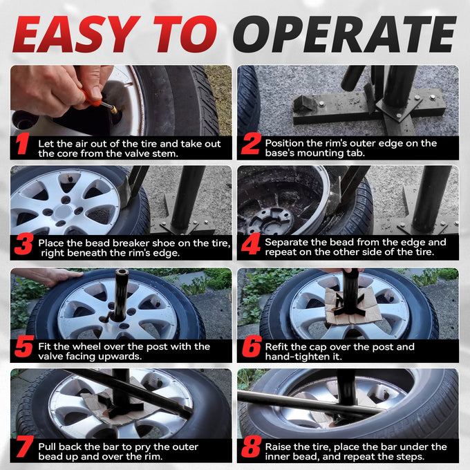 Portable Rust-Resistant Coating Manual Tire Changer<br>Suitable for Tires 15 to 21 in.