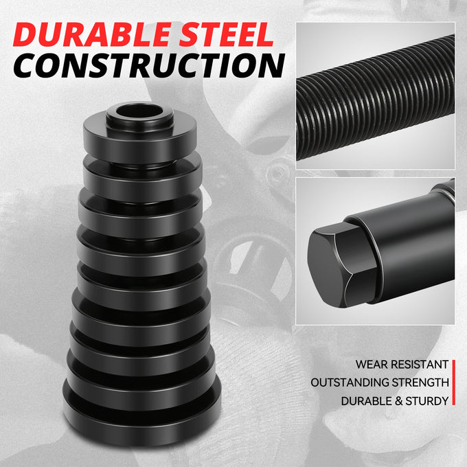 19Pcs Carbon Steel Front Wheel Bearing Press Kit<br>1-8 Series Iron Sleeve