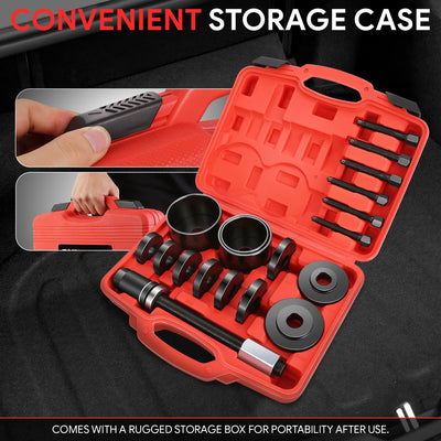 19Pcs Carbon Steel Front Wheel Bearing Press Kit<br>1-8 Series Iron Sleeve