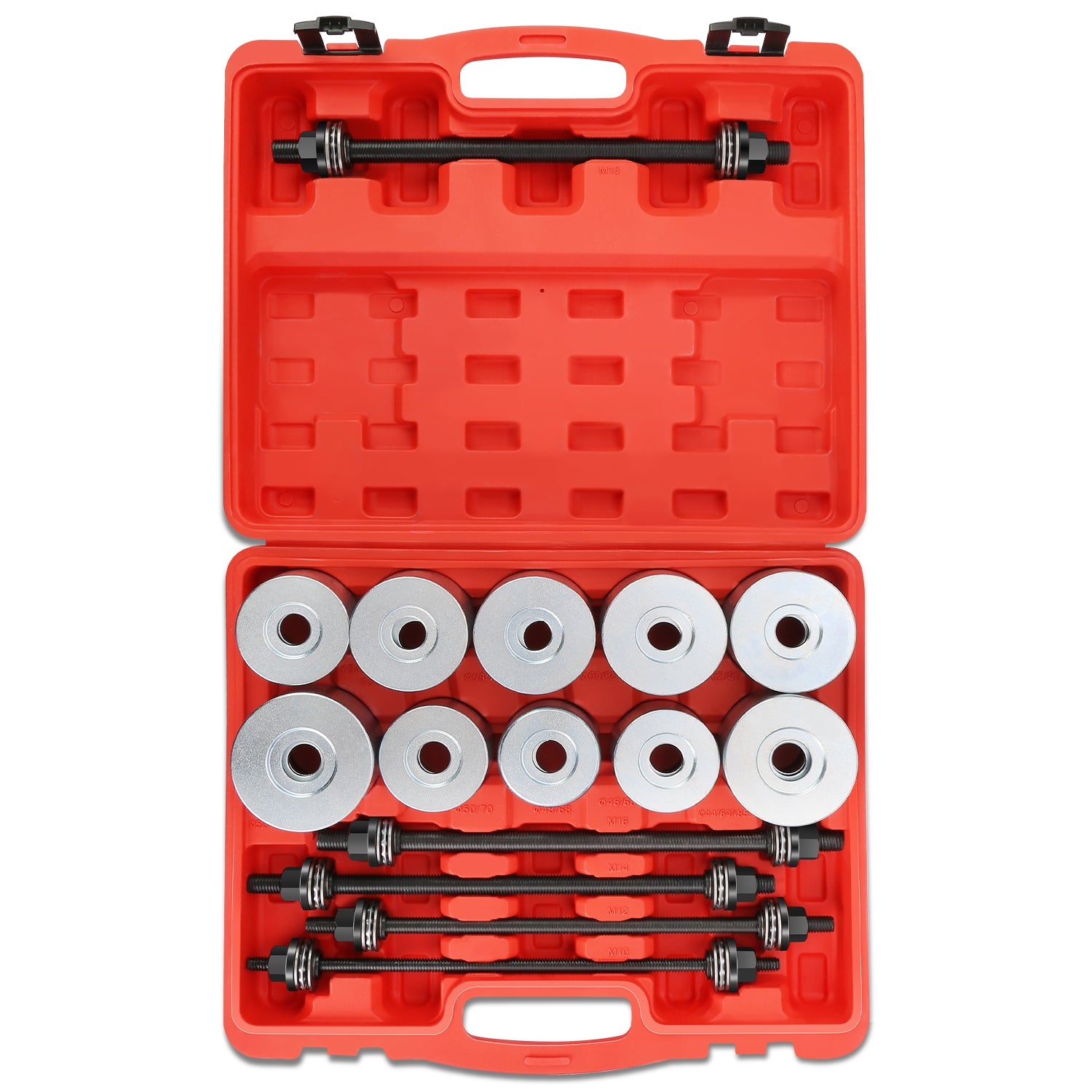 27Pcs Press and Pull Sleeve Kit w/ 22 Adapters<br>M10-M18 Press Spindles