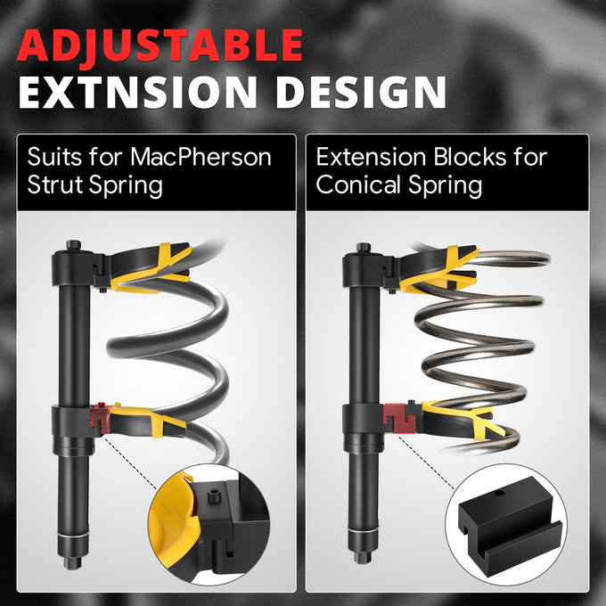Interchangeable Universal Spring Compressor Tool Set<br>5512 LBS/2500 KG Load Capacity