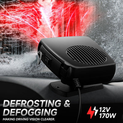 Portable 12V Heater Cooler Fan Defrost Demister <br>360 Rotation Defogger