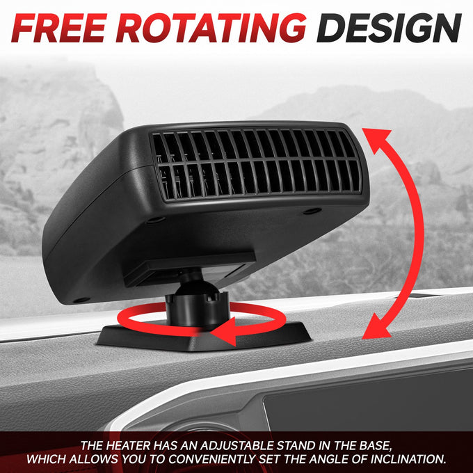 Portable 12V Heater Cooler Fan Defrost Demister <br>360 Rotation Defogger
