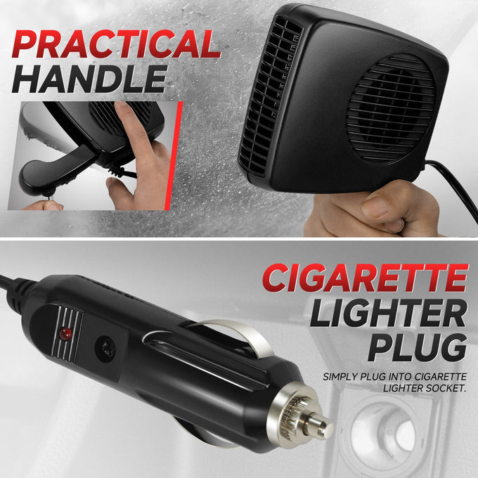 Portable 12V Heater Cooler Fan Defrost Demister <br>360 Rotation Defogger