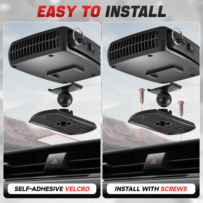Portable 12V Heater Cooler Fan Defrost Demister <br>360 Rotation Defogger
