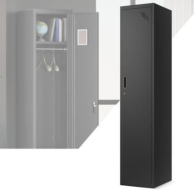 Lockable Metal Storage Cabinet w/3 Separate Spaces <br> Overall Dimensions(in.):71 H x 15 W x 17 D
