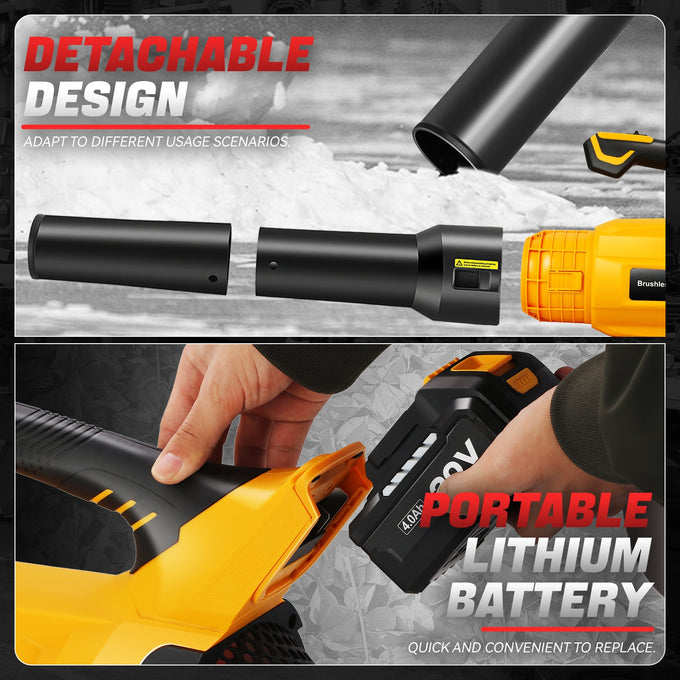 20V 4000 mAh Battery&Charger Brushless Leaf Blower<br>Maximum Wind Speed 40 m/s
