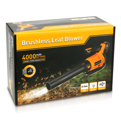 20V 4000 mAh Battery&Charger Brushless Leaf Blower<br>Maximum Wind Speed 40 m/s