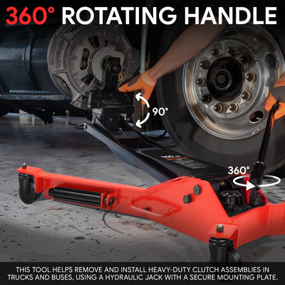 300lbs Capacity 4 Swivel Casters Clutch Jack<br>Lifting Range From 11.3-38.6 in.