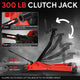 300lbs Capacity 4 Swivel Casters Clutch Jack<br>Lifting Range From 11.3-38.6 in.