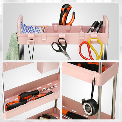 Heavy Duty 3-Shelf Slim Rolling Storage Cart<br>Plastic Shelves Diemsion 4.9 in. D x 15 in. W