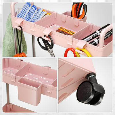 Heavy Duty 3-Shelf Slim Rolling Storage Cart<br>Plastic Shelves Diemsion 4.9 in. D x 15 in. W