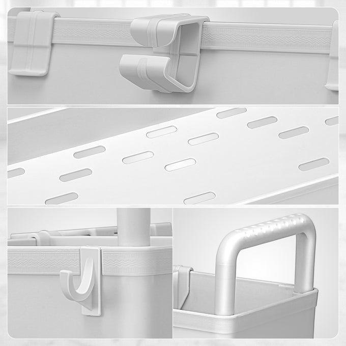 Heavy Duty 3-Shelf Slim Rolling Storage Cart<br>Plastic Shelves Diemsion 4.9 in. D x 15 in. W