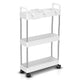 Heavy Duty 3-Shelf Slim Rolling Storage Cart<br>Plastic Shelves Diemsion 4.9 in. D x 15 in. W