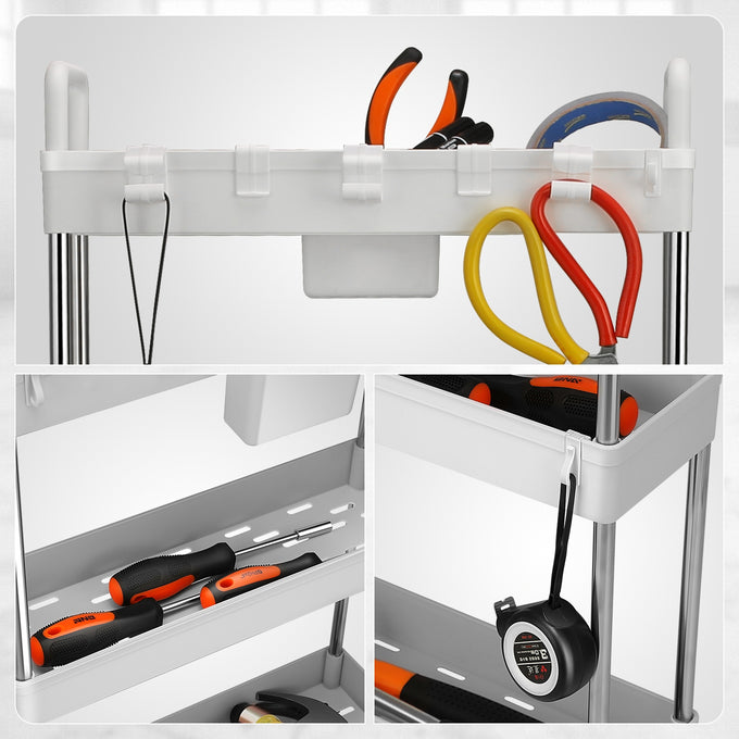 Heavy Duty 4-Shelf Slim Rolling Storage Cart<br>Plastic Shelves Diemsion 4.92 in. D x 15.04 in. W