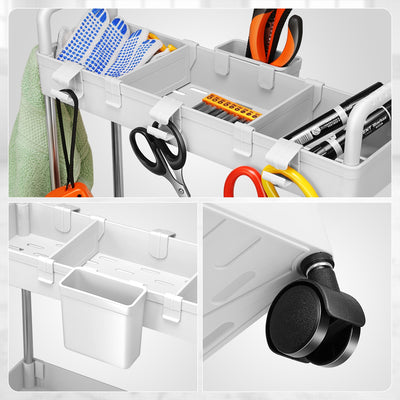Heavy Duty 4-Shelf Slim Rolling Storage Cart<br>Plastic Shelves Diemsion 4.92 in. D x 15.04 in. W