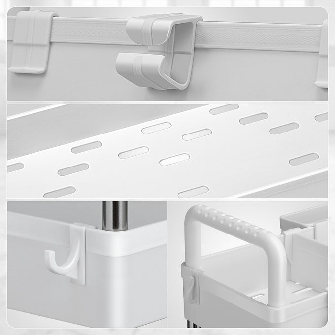 Heavy Duty 4-Shelf Slim Rolling Storage Cart<br>Plastic Shelves Diemsion 4.92 in. D x 15.04 in. W