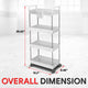 Heavy Duty 4-Shelf Slim Rolling Storage Cart<br>Plastic Shelves Diemsion 8.46 in. D x 15.2 in. W