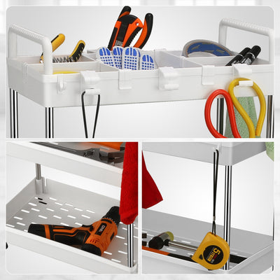 Heavy Duty 4-Shelf Slim Rolling Storage Cart<br>Plastic Shelves Diemsion 8.46 in. D x 15.2 in. W