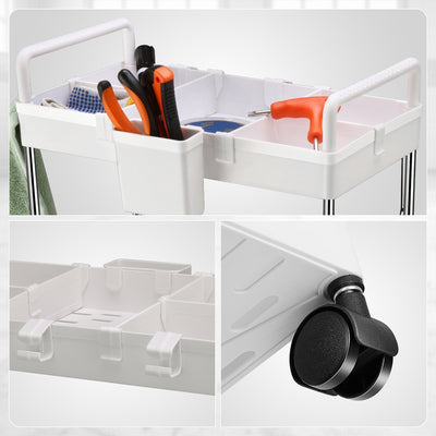 Heavy Duty 4-Shelf Slim Rolling Storage Cart<br>Plastic Shelves Diemsion 8.46 in. D x 15.2 in. W