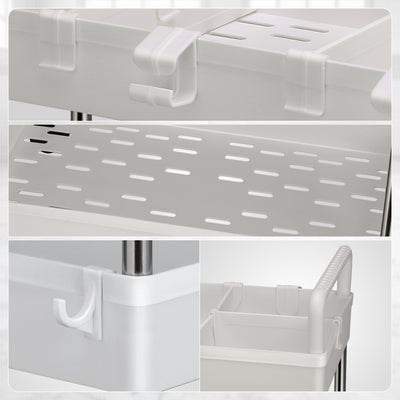 Heavy Duty 4-Shelf Slim Rolling Storage Cart<br>Plastic Shelves Diemsion 8.46 in. D x 15.2 in. W