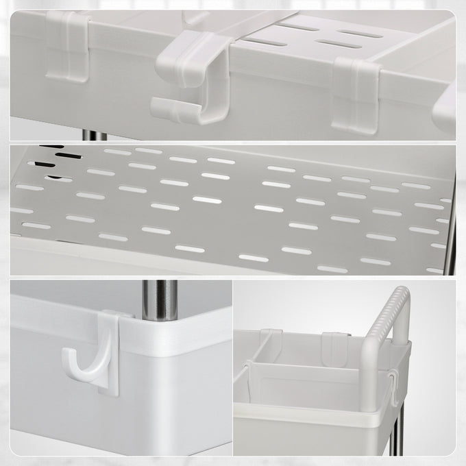 Heavy Duty 4-Shelf Slim Rolling Storage Cart<br>Plastic Shelves Diemsion 8.46 in. D x 15.2 in. W