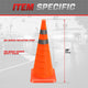 2Pcs 28 in. Foldable Collapsible Traffic Safety Cones<br>w/Heavy-Duty Base
